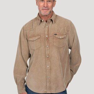 NWT!! True Grit Jackson Cord Western Snap Shirt Dark Rye - Med